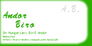 andor biro business card